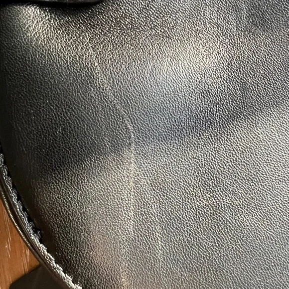 LANVIN Lamb Leather Crossbody Bag Logo Chain Trim & Strap Magnetic Flap - Picture 9 of 17